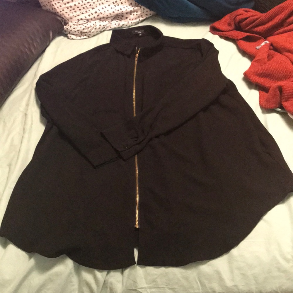 ASOS Black zip up with gold zipper